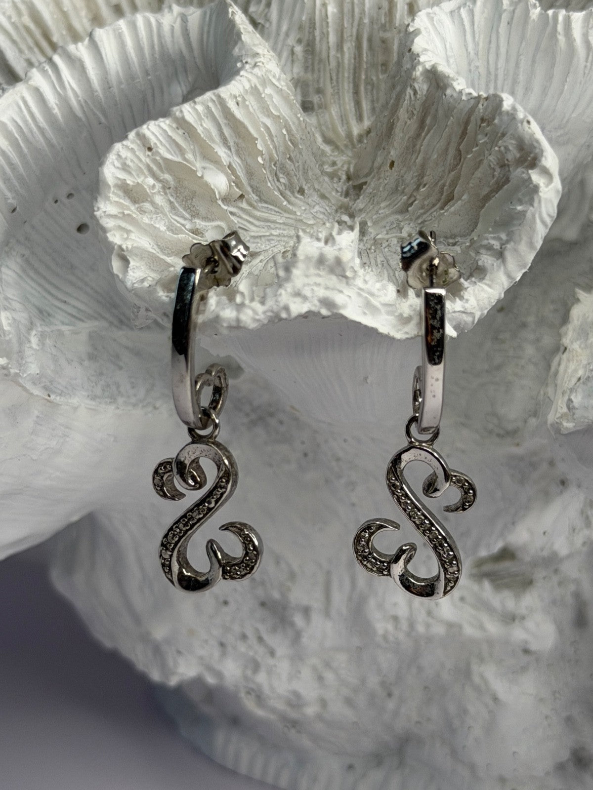 Jwbr 925 Sterling Silver Diamonds Open Heart Collection Earrings