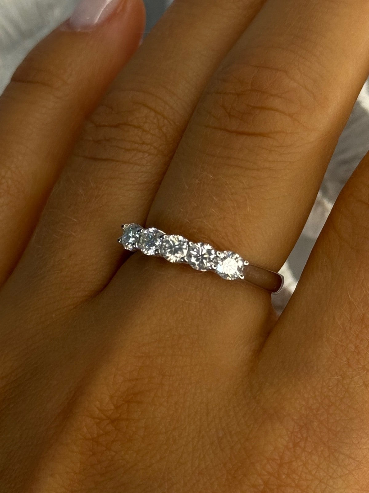 Paj 925 Sterling Silver White Topaz Ring Size 8
