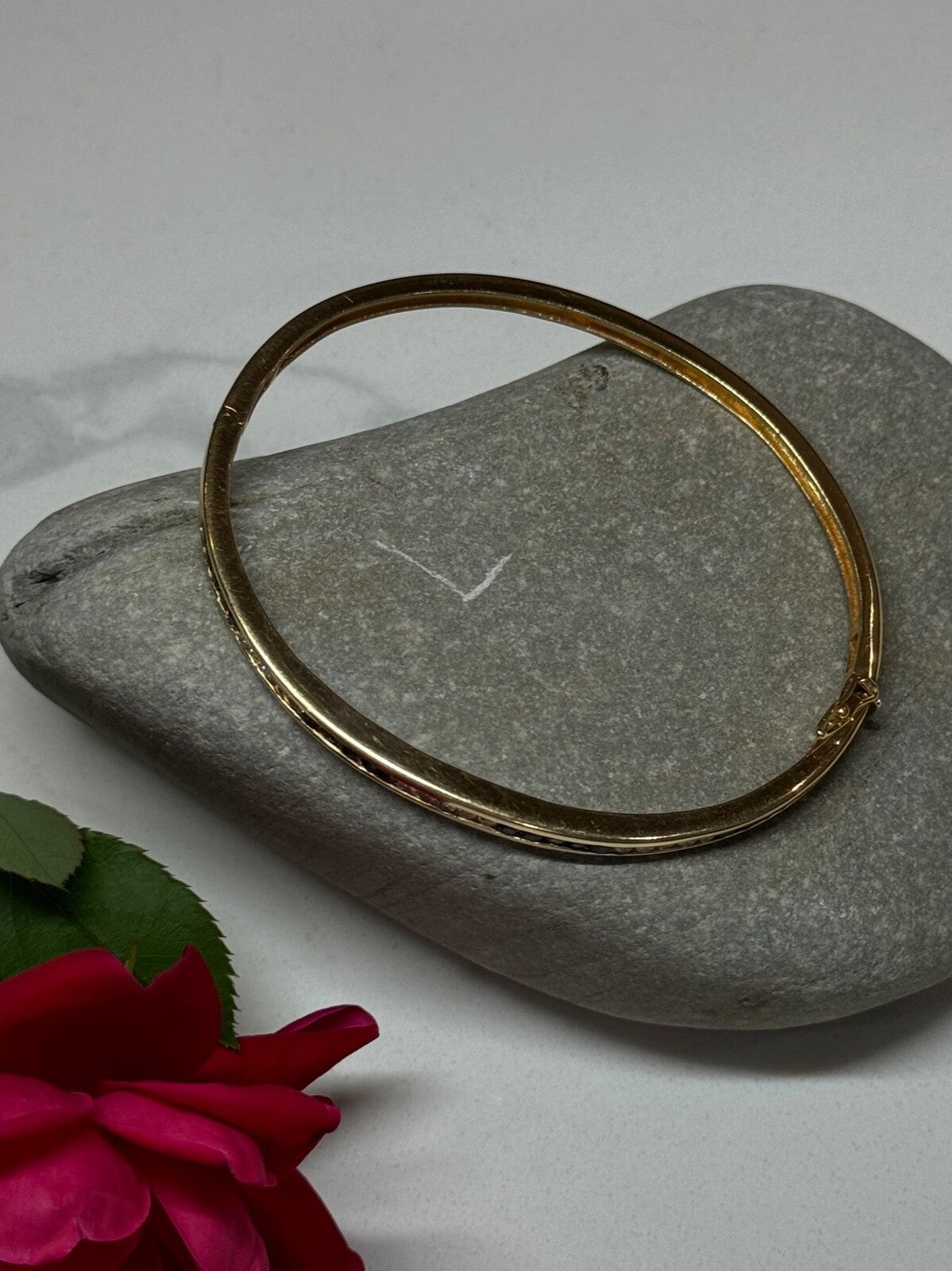 14K Yellow Gold Bracelet Blue & White Sapphire