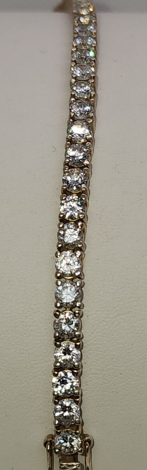 925 Sterling Silver Vermeil Goshenite Bracelet Size 7.5 IN