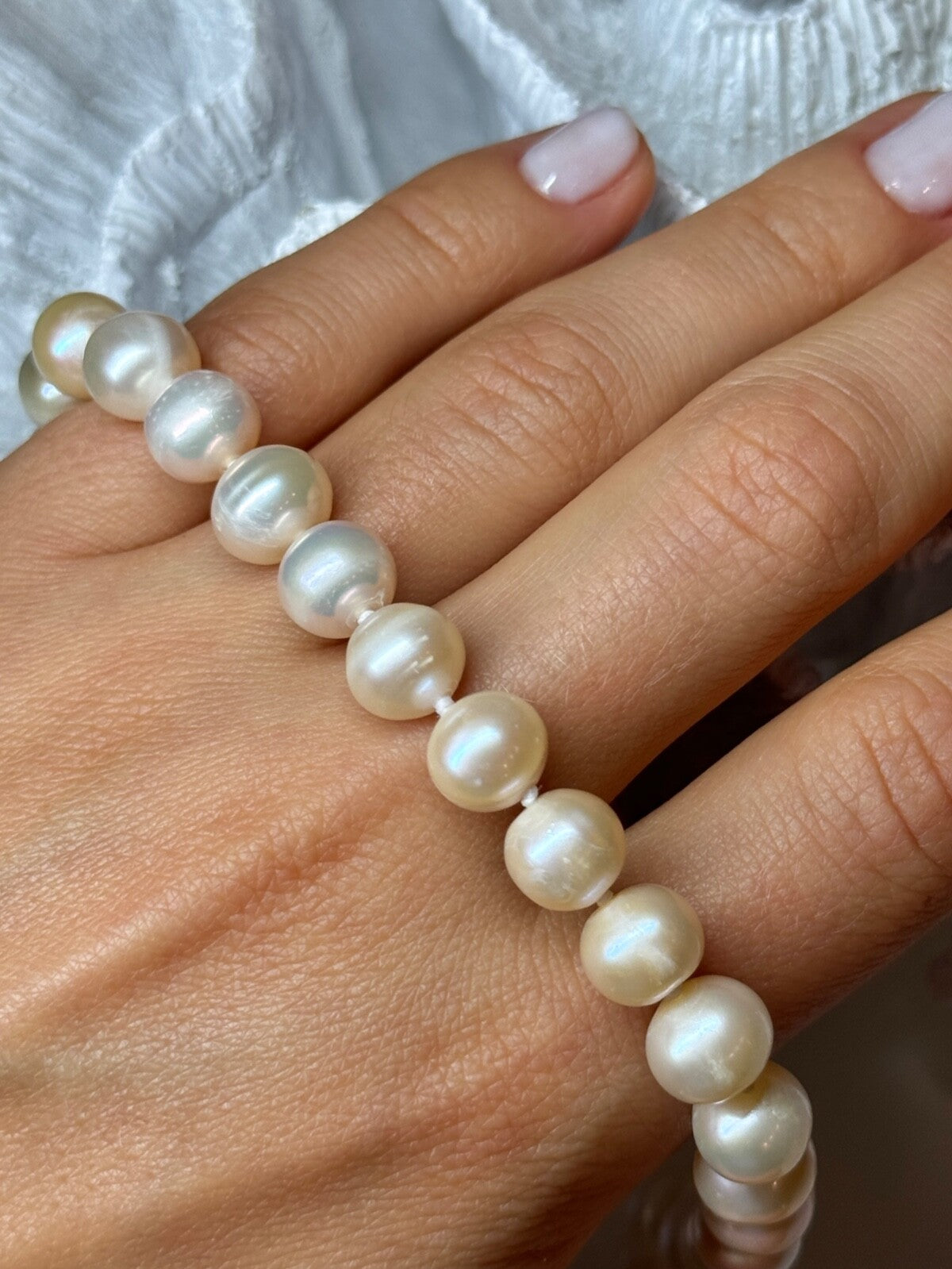 14K YELLOW GOLD CLASP FRESH WATER PINK PEARL NECKLACE 18 Inch