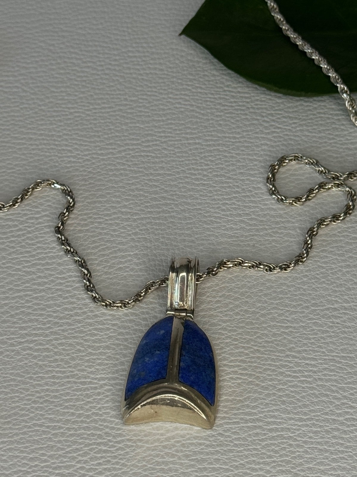 Vintage 925 Sterling Silver Sodalite Necklace Length 20 Inch
