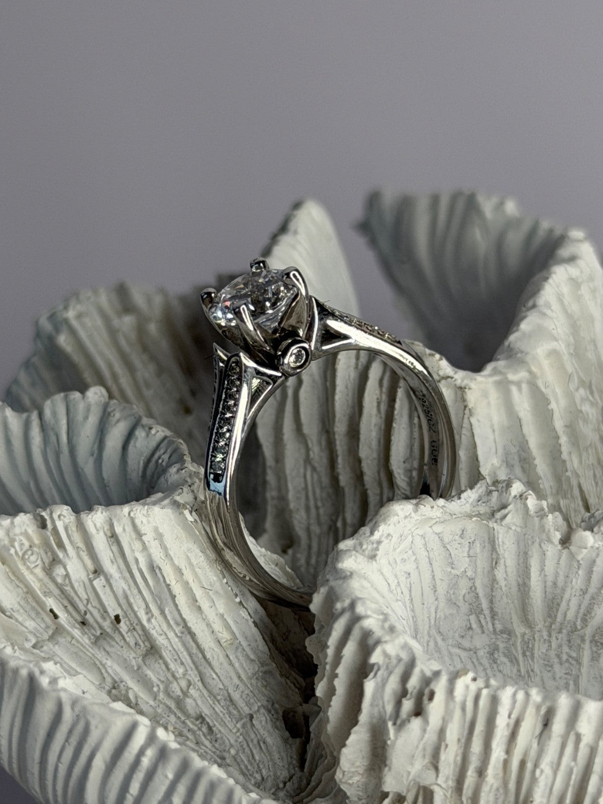 GOC 925 Sterling Silver Cz 1.15 ct Ring Size 7