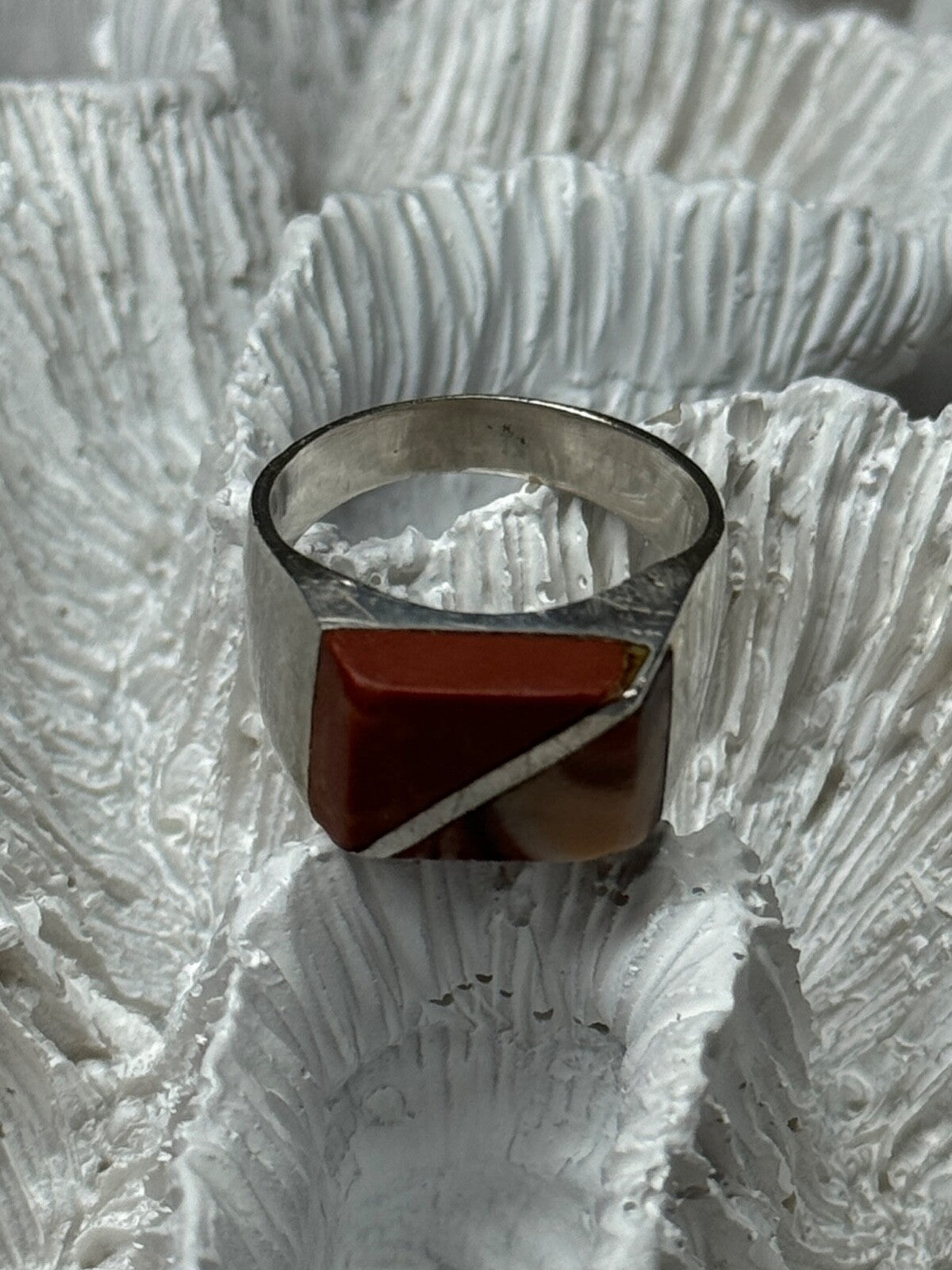 925 Sterling Silver Agate Ring Size 7