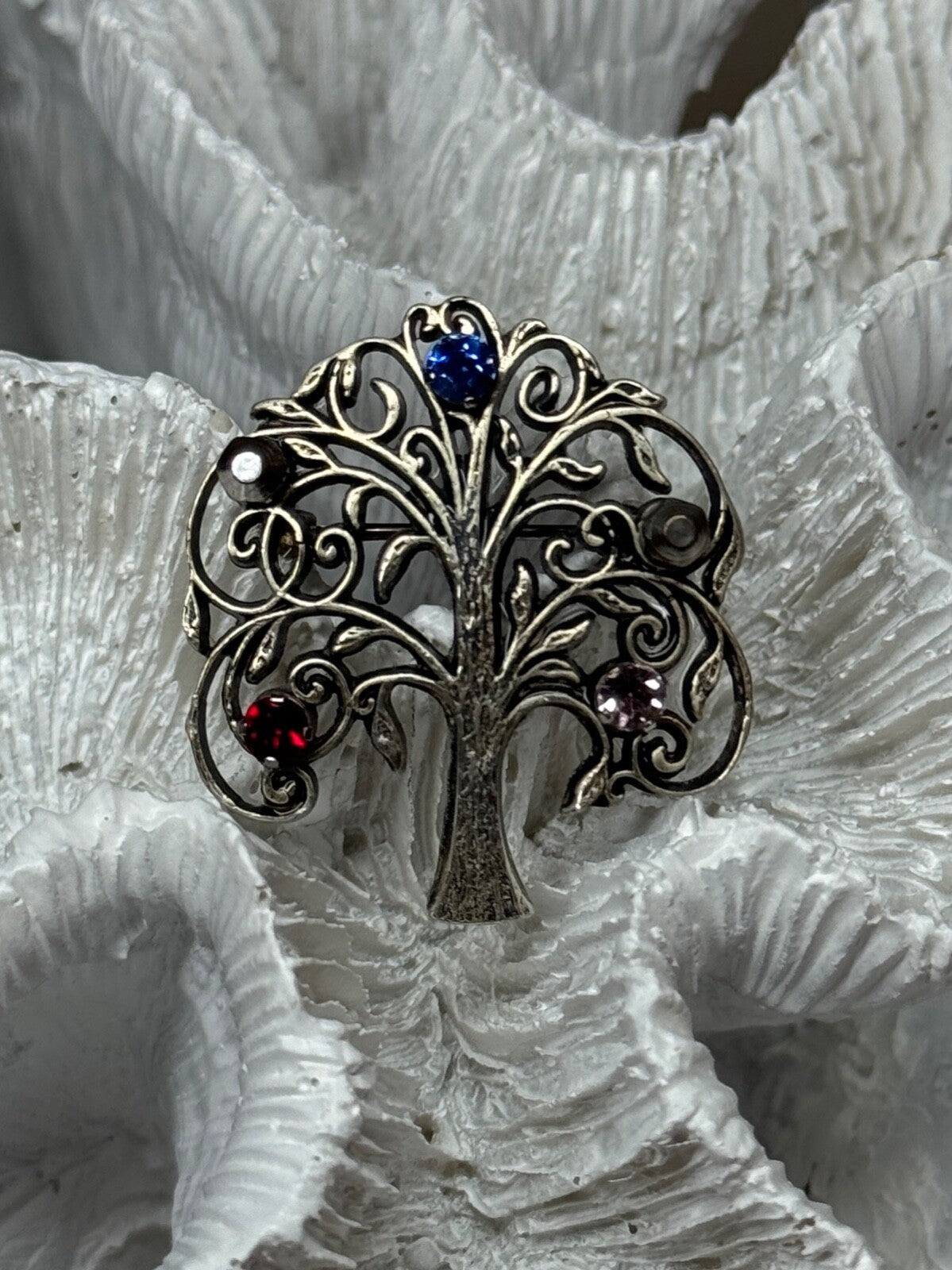 925 Sterling Silver Spinel Brooch Length 1.5 Inch