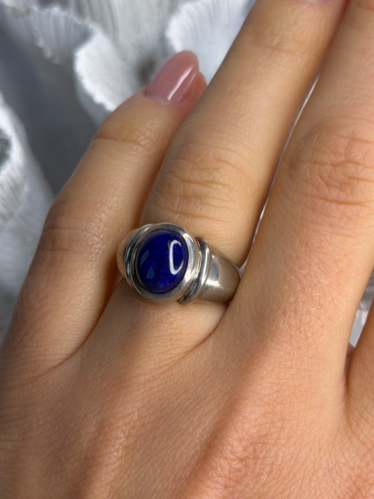 Vintage 925 Sterling Silver Sodalite Ring Size 6