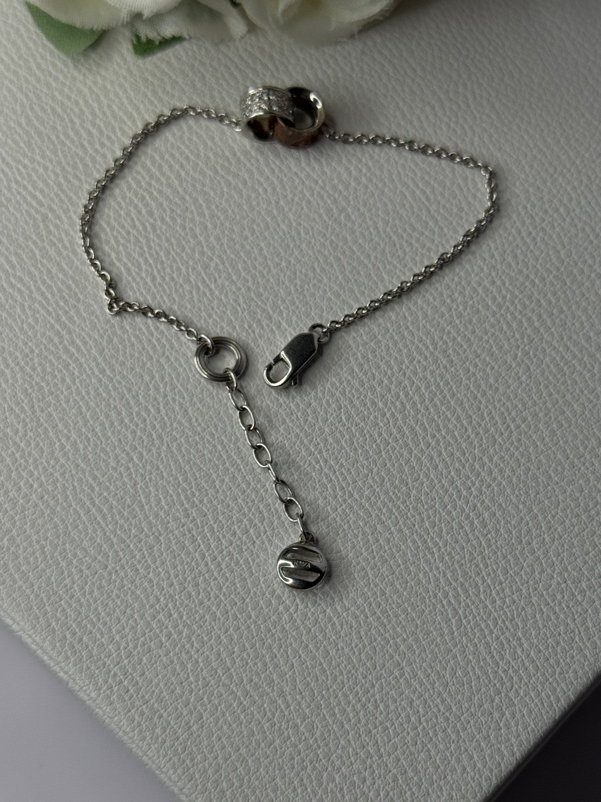Ewa 925 Sterling Silver CZ Bracelet Length 7/ 8.5 Inch