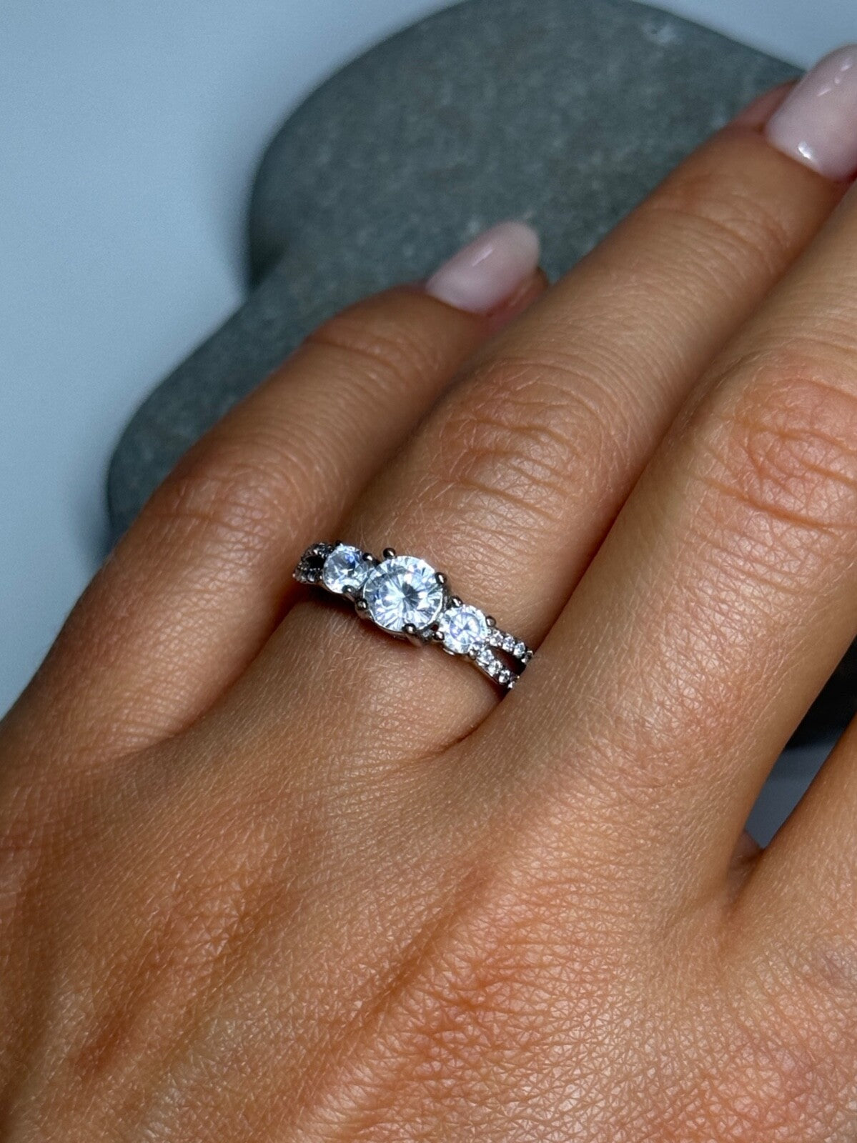 925 Sterling Silver CZ Ring Size 6.5