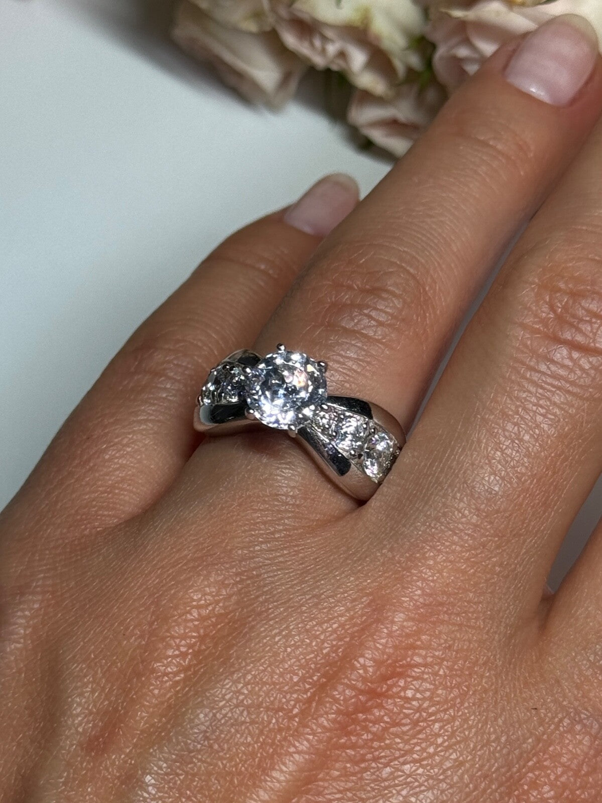 925 Sterling Silver CZ Ring Size 6.5