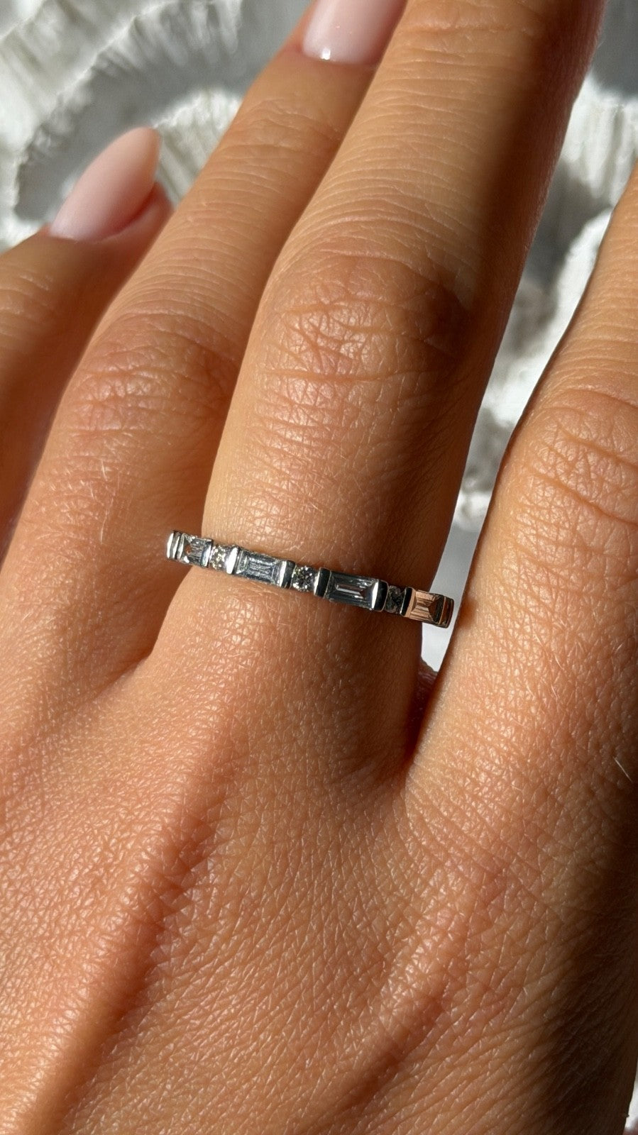 Platinum 950 Diamond 0.61 ct Ring Size 8