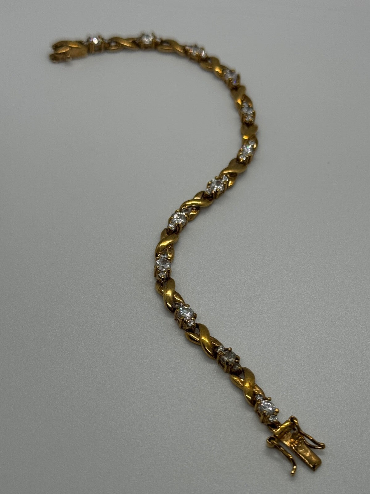 925 Sterling Silver Gold Plated CZ Bracelet