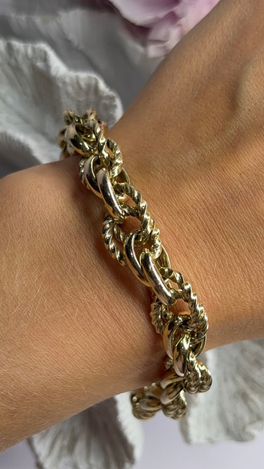 Italy 925 Sterling Silver Gold Plated Bracelet Length 8