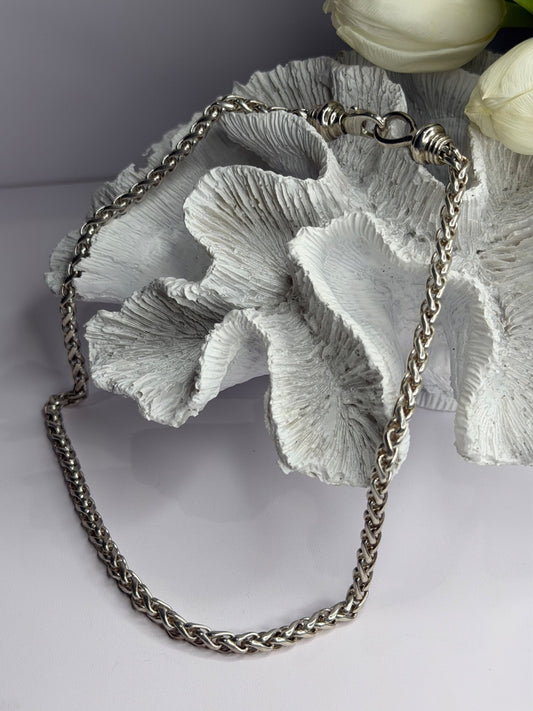 Vintage 925 Sterling Silver Chain Necklace Length 18 in