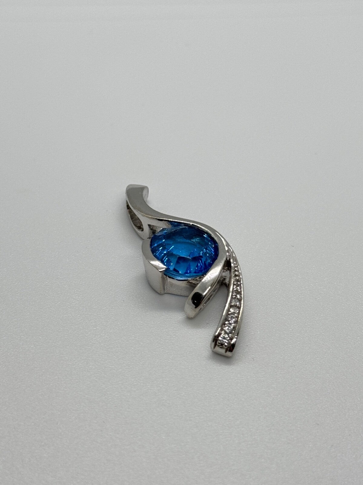 925 Sterling Silver CZ Pendant Lenght 45 mm
