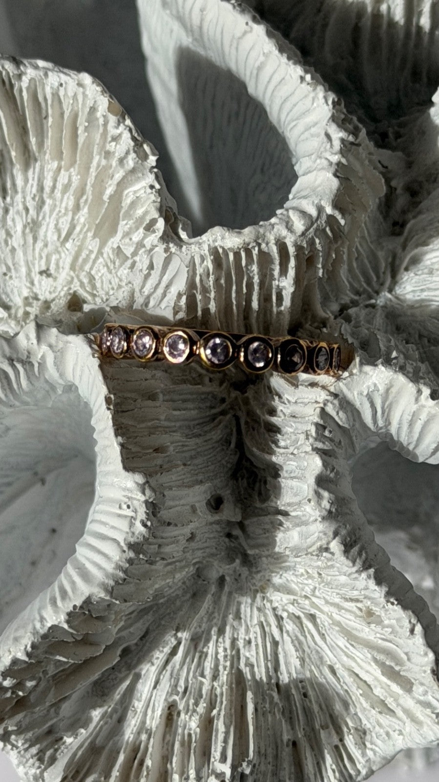 925 Sterling Silver Gold Plated Morganite Ring Size 6