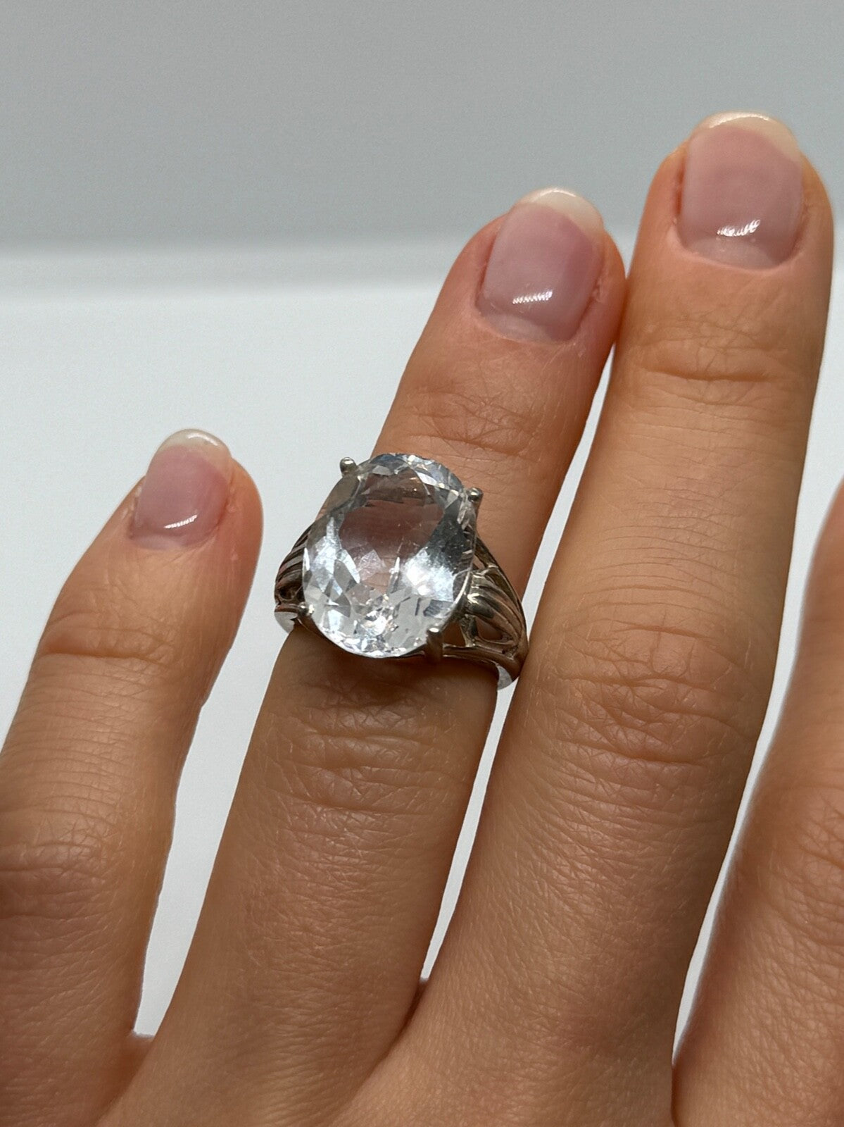 925 Sterling Silver CZ Ring Size 4