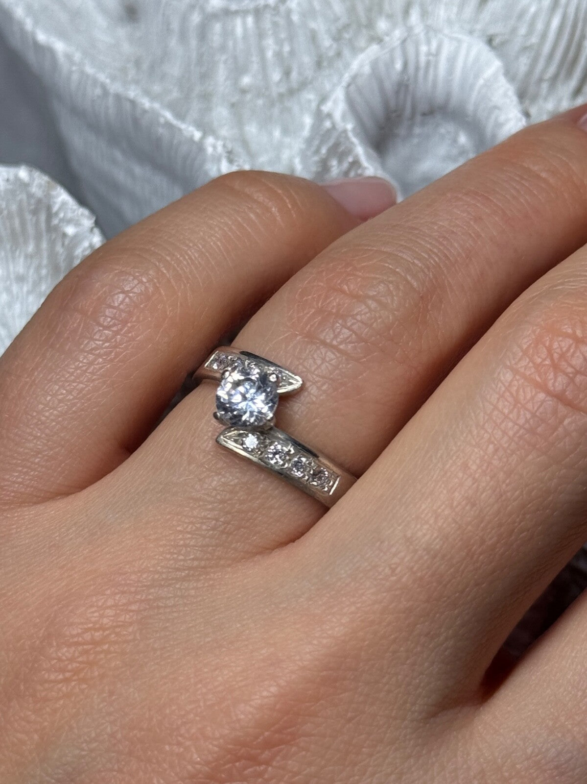 925 Sterling Silver CZ Ring Size 6.5
