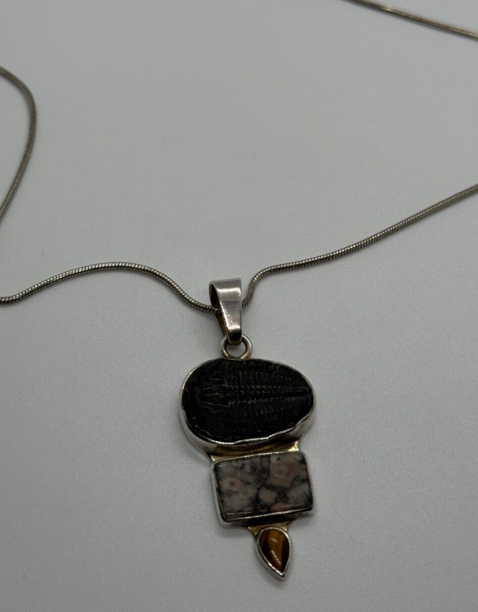 925 Sterling Silver Agate Necklace