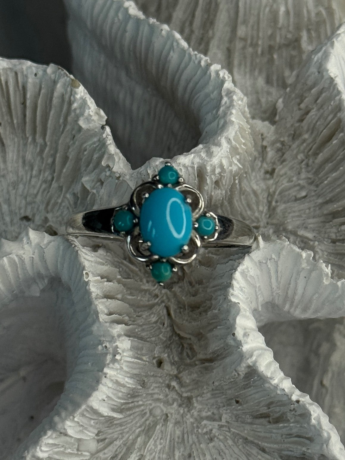 Bbj 925 Sterling Silver Turquoise Ring Size 9.5