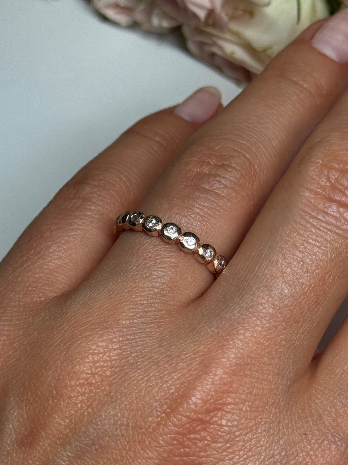 925 Sterling Silver Gold Plated CZ Ring Size 7