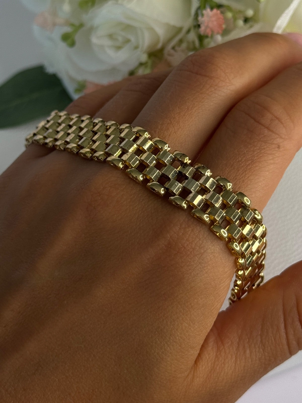 925 Sterling Silver Gold Plated Italy Milor Bracelet Length 7 Inch