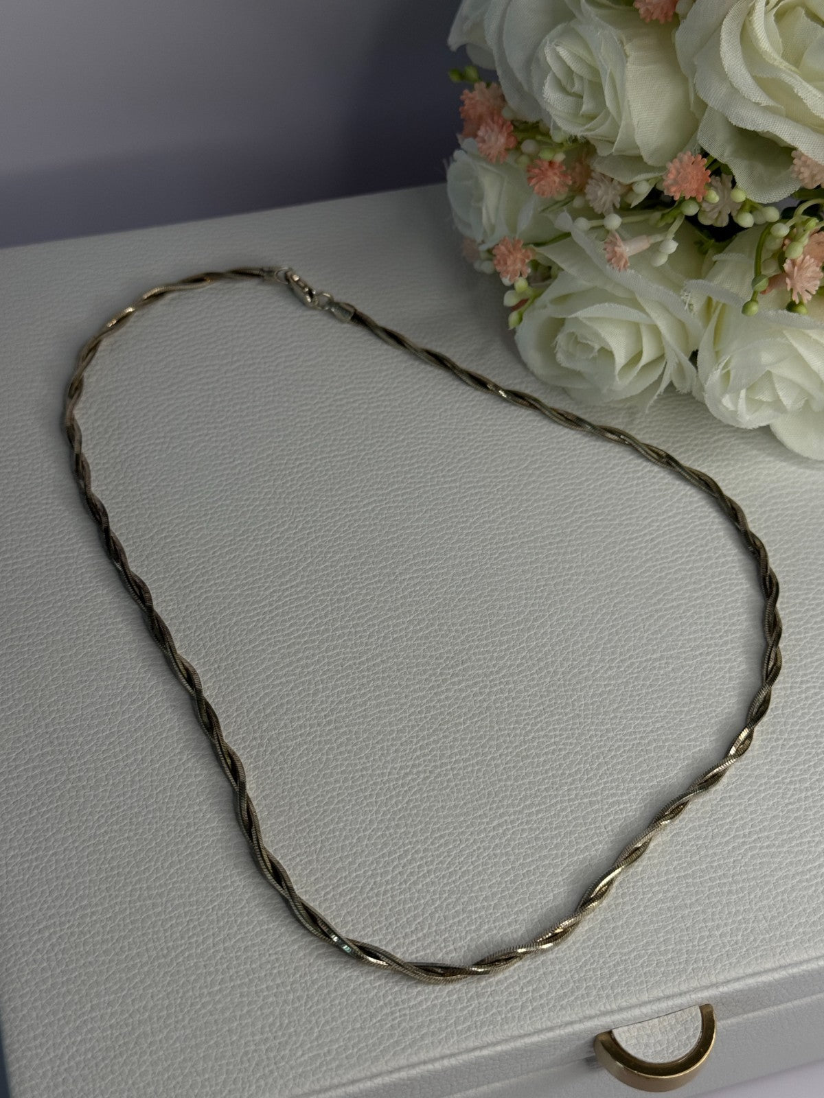 925 Sterling Silver Italy Fas Necklace Length 18 Inch