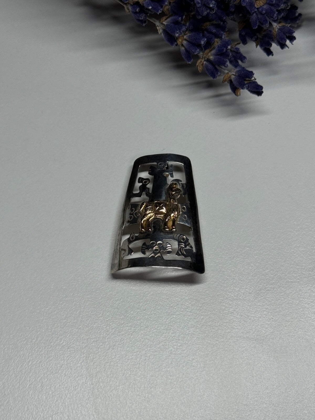 925 Sterling Silver Brooch Length 34 Mm