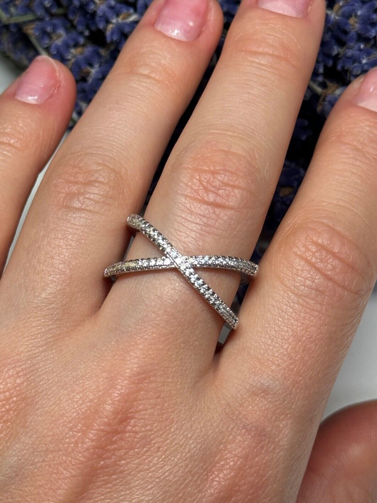 925 Sterling Silver CZ Ring Size 8.5