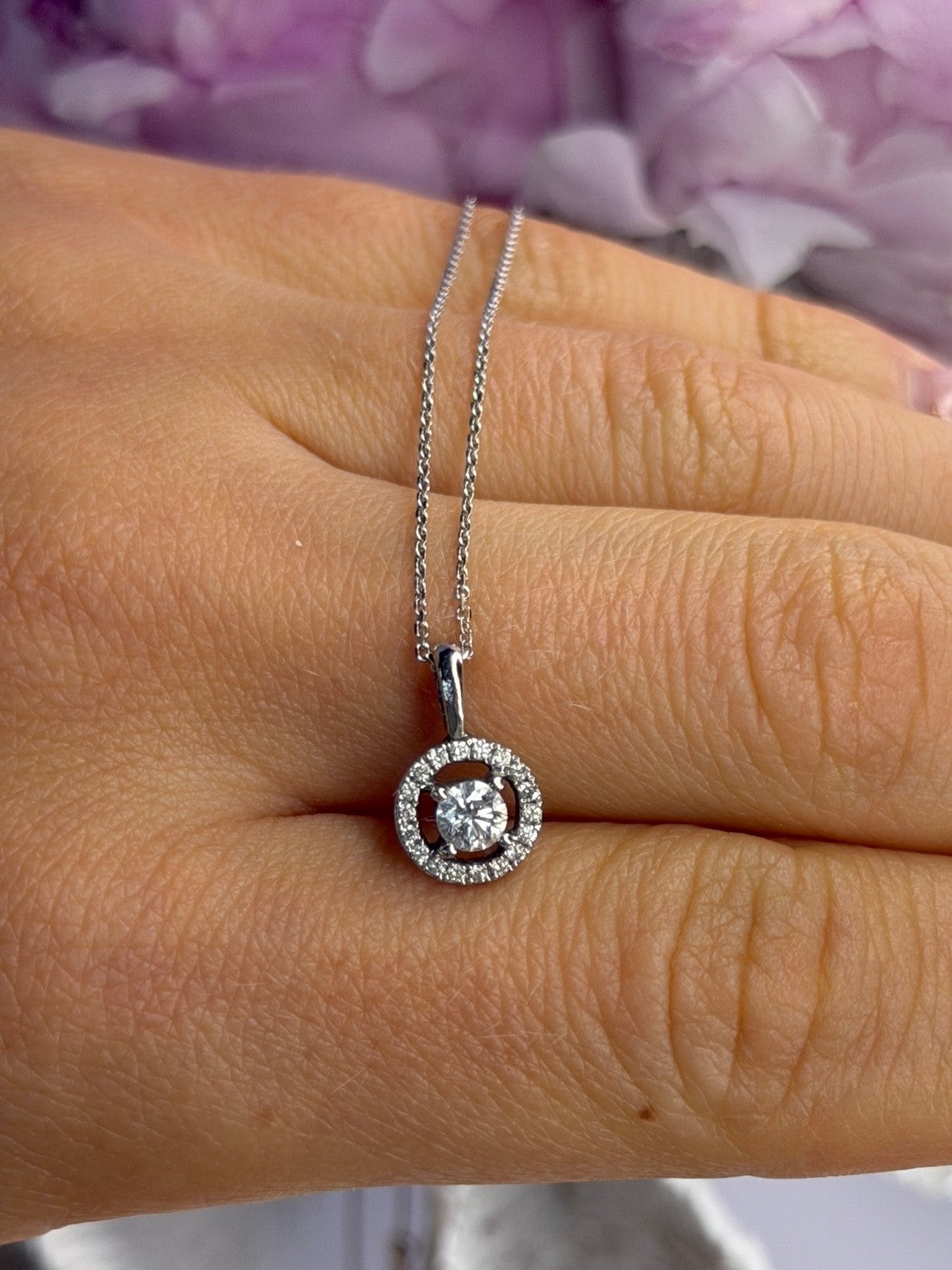 14K White Gold Diamonds tcw 0.36 ct Necklace