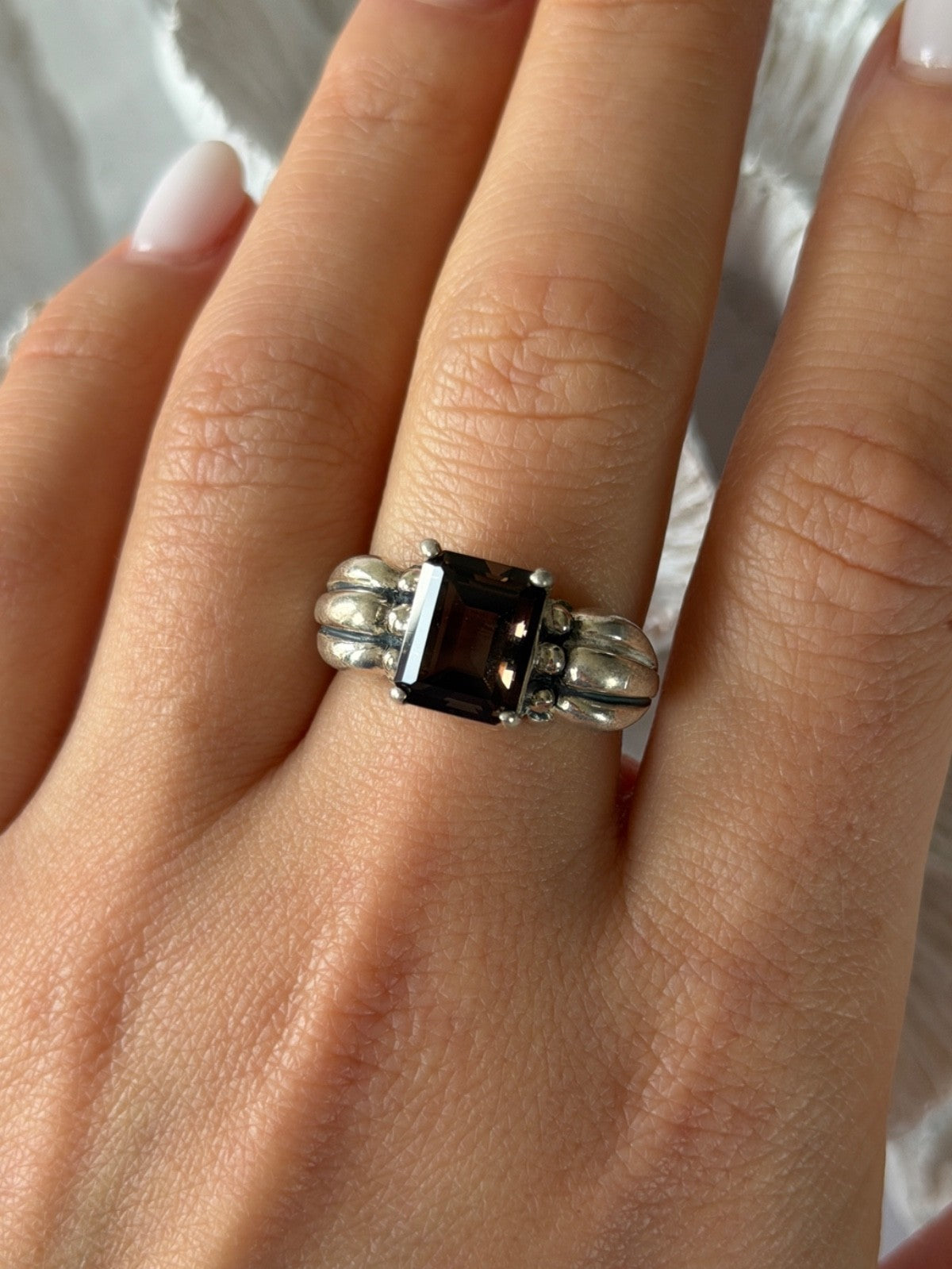 Avon 925 Sterling Silver Brown Tourmaline Ring Size 8