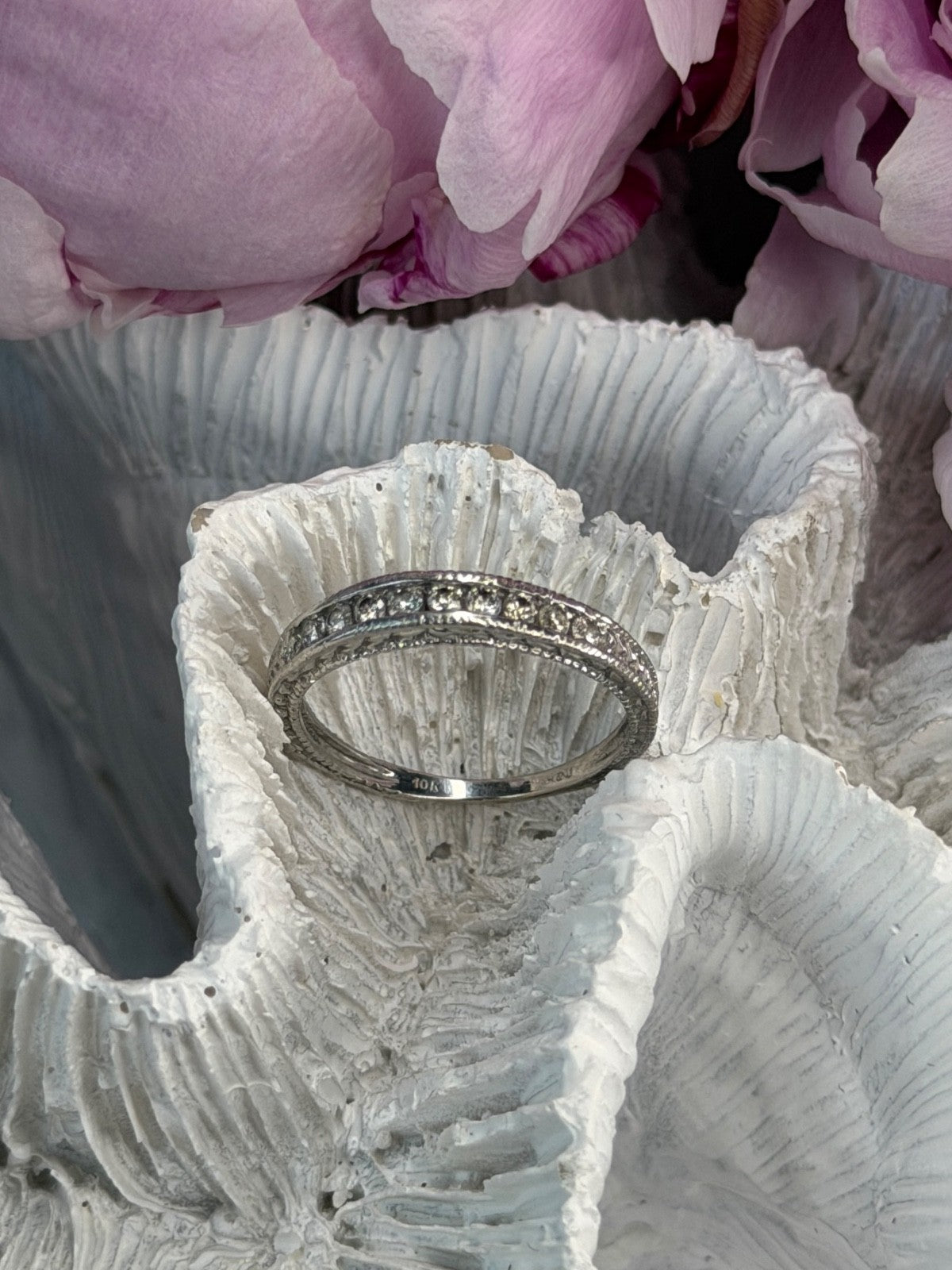 10K White Gold Diamond 0.30 ct Ring Size 7