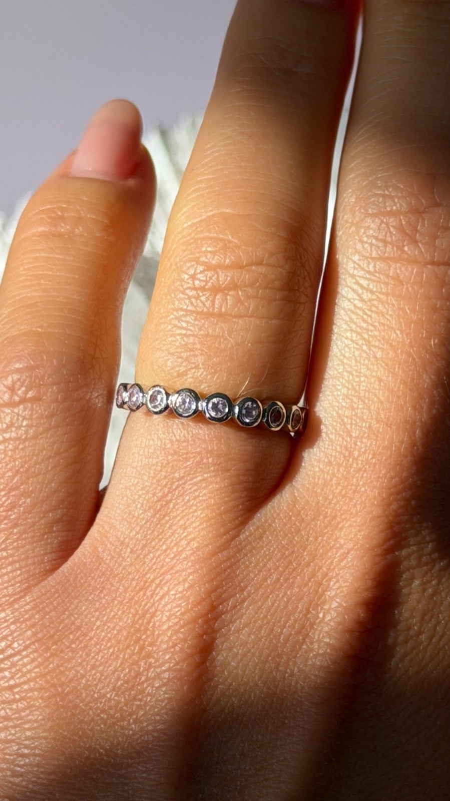 925 Sterling Silver Pink Spinel Ring Size 6