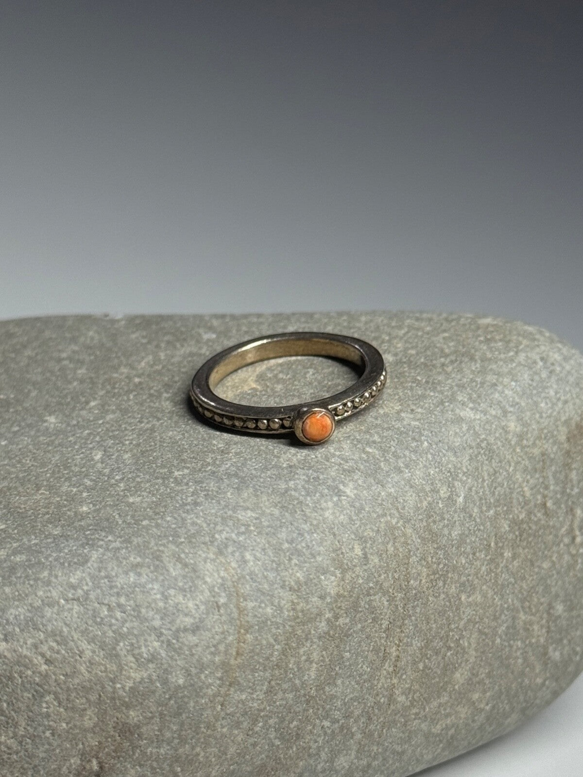 925 Sterling Silver Agate Ring Size 6
