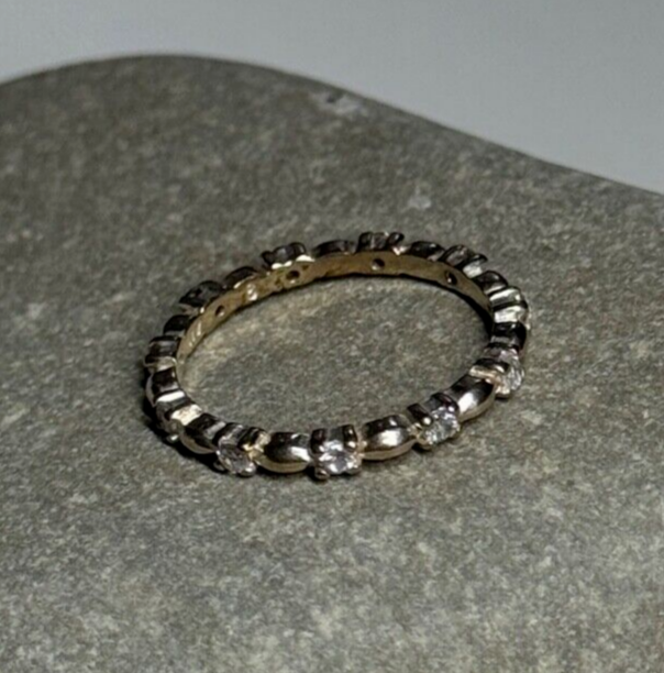 925 Sterling Silver CZ Ring Size 7.5
