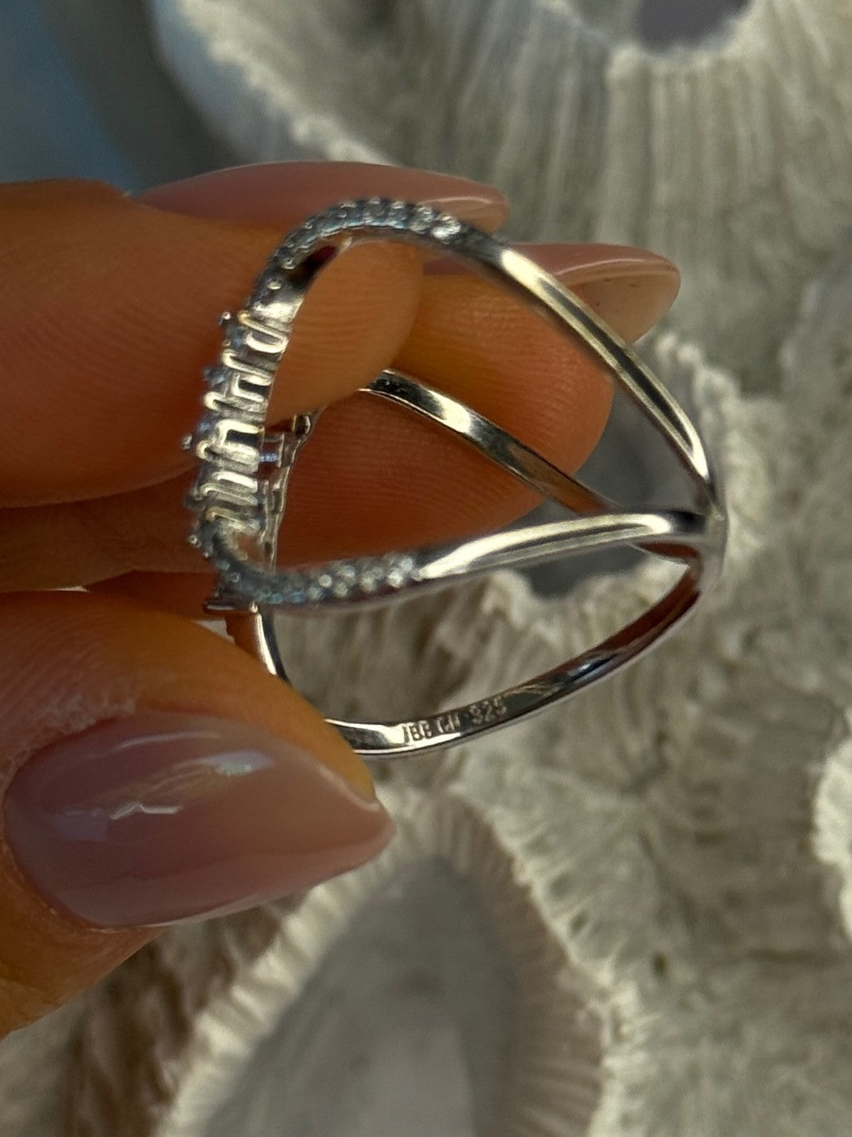 Unique Sizable Design 925 Sterling Silver Cz Ring Size 11
