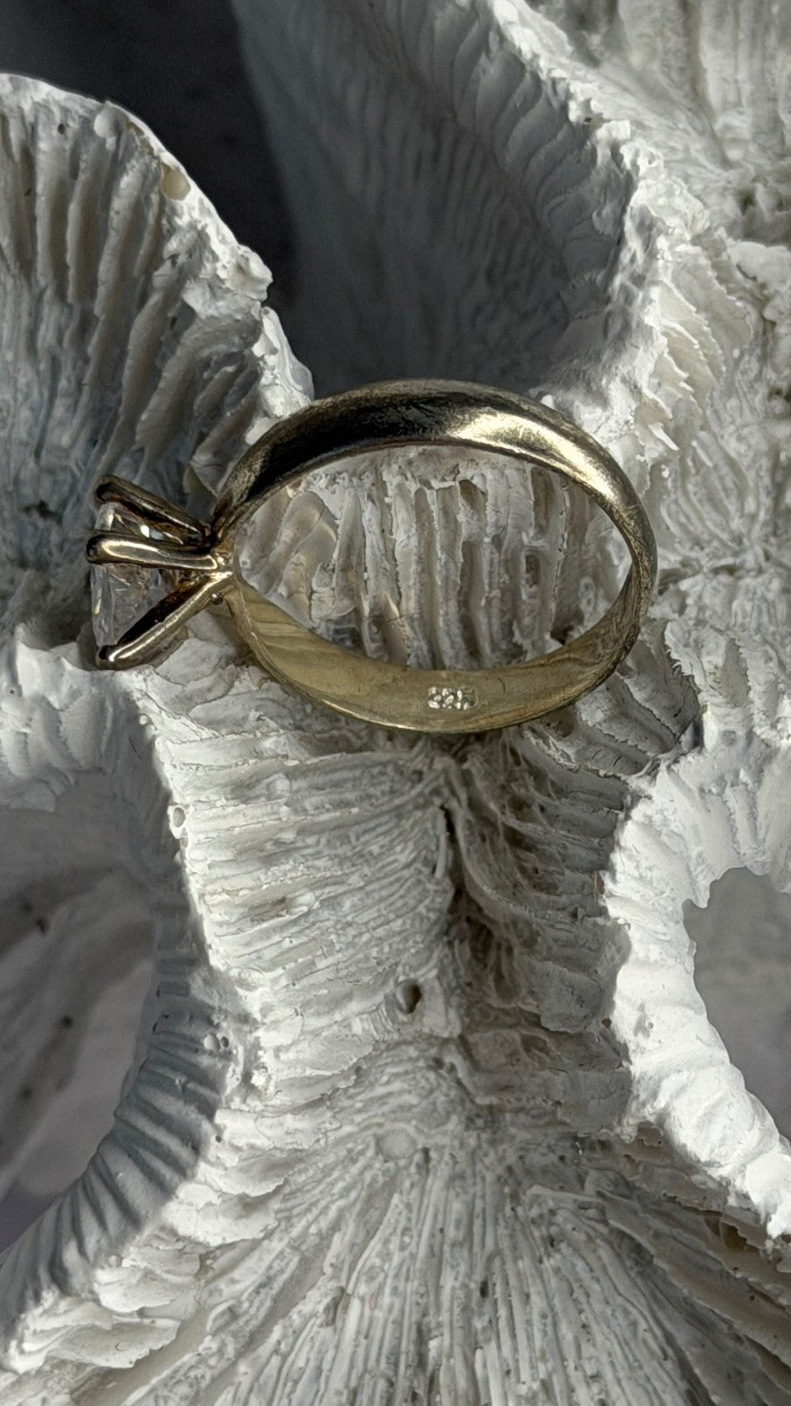 925 Sterling Silver Cz Ring Size 6.5