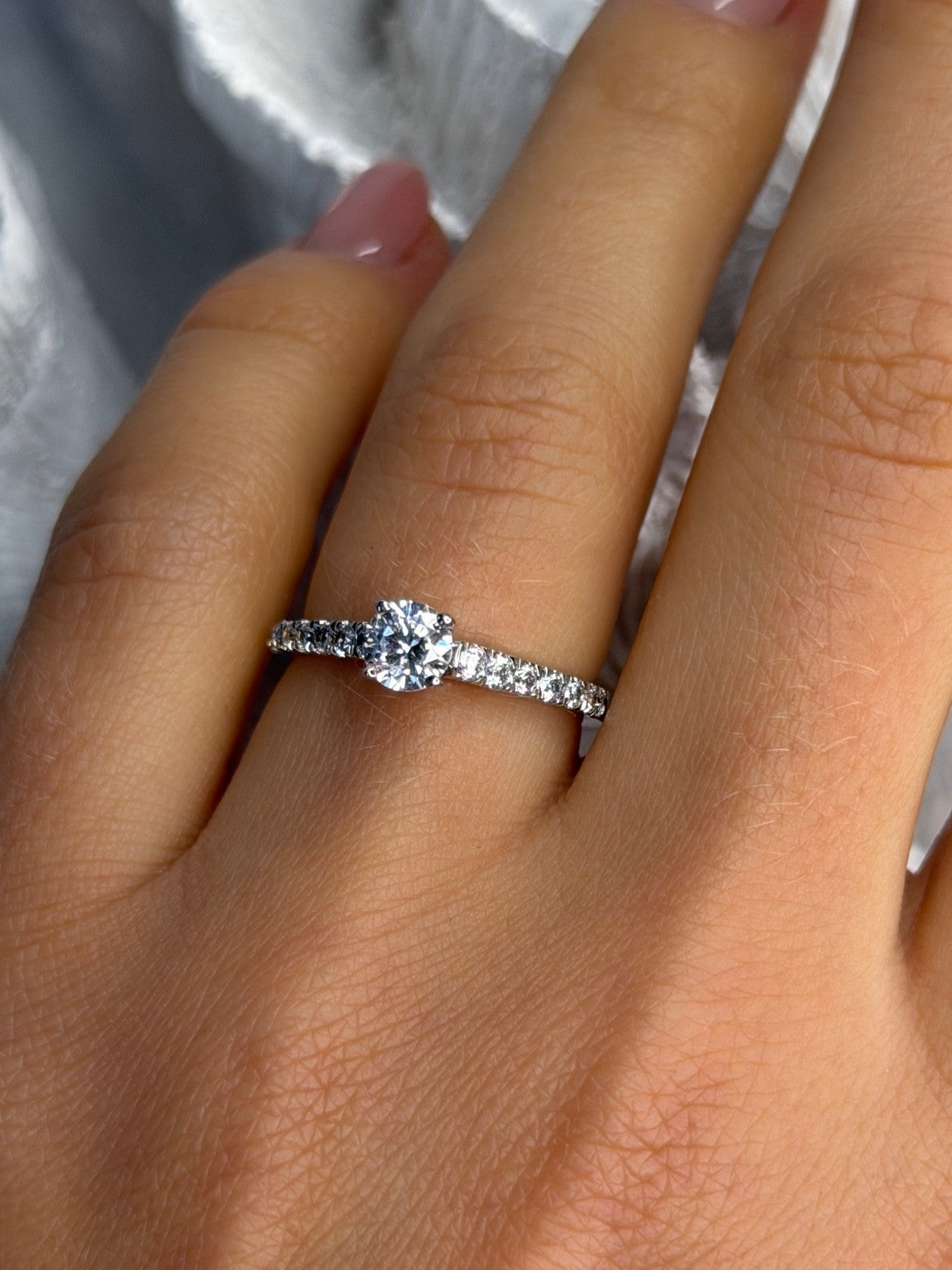GOC 925 Sterling Silver Cz 0.86 ct Ring Size 7