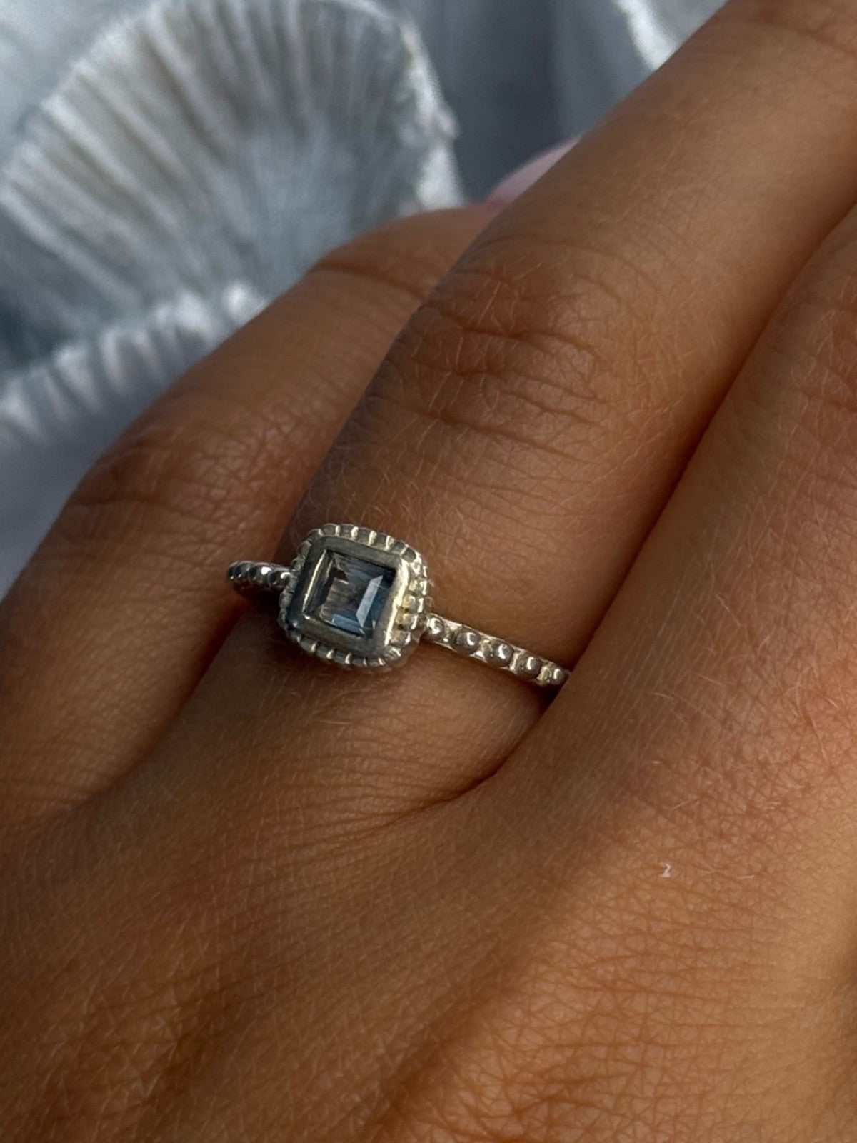 925 Sterling Silver Rj Topaz Ring Size 7