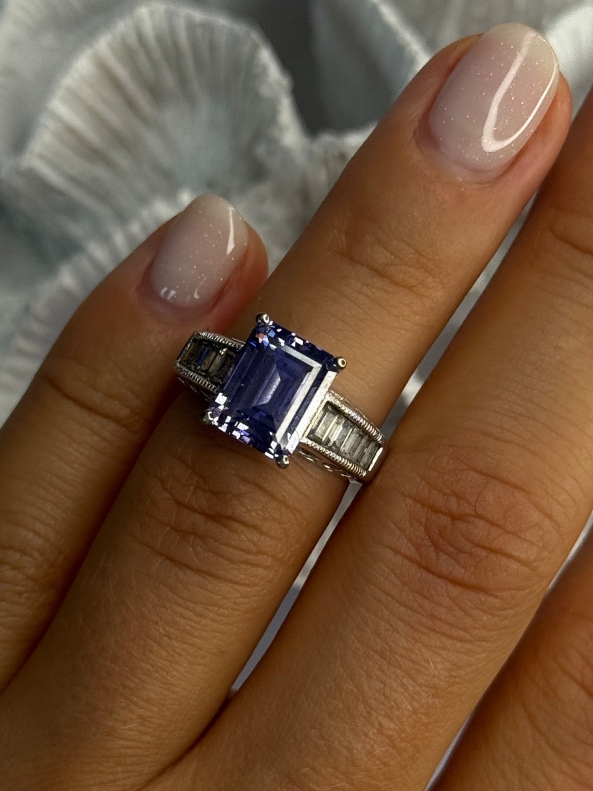 925 Sterling Silver CZ Ring Size 6