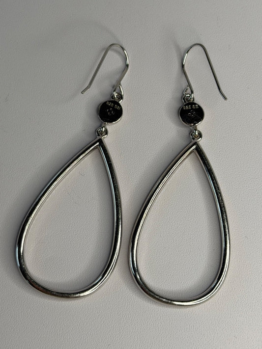 925 Sterling Silver Teardrop CZ Earrings