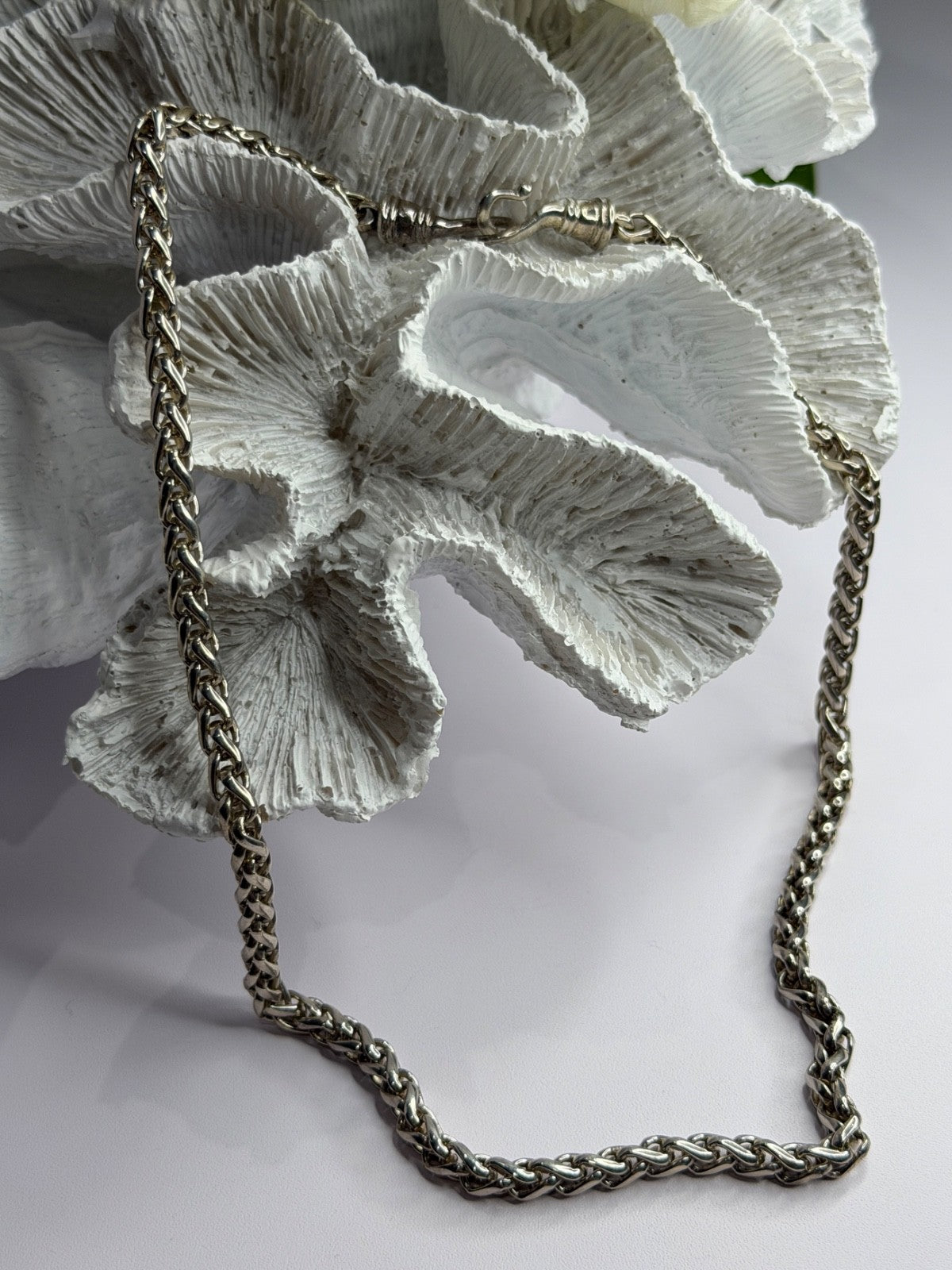 Vintage 925 Sterling Silver Chain Necklace S-Clasp Length 18 in