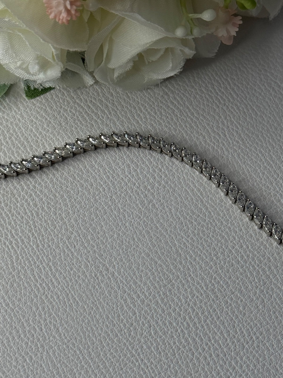 Elegant 925 Sterling Silver CZ Bracelet Length 7.5 Inch