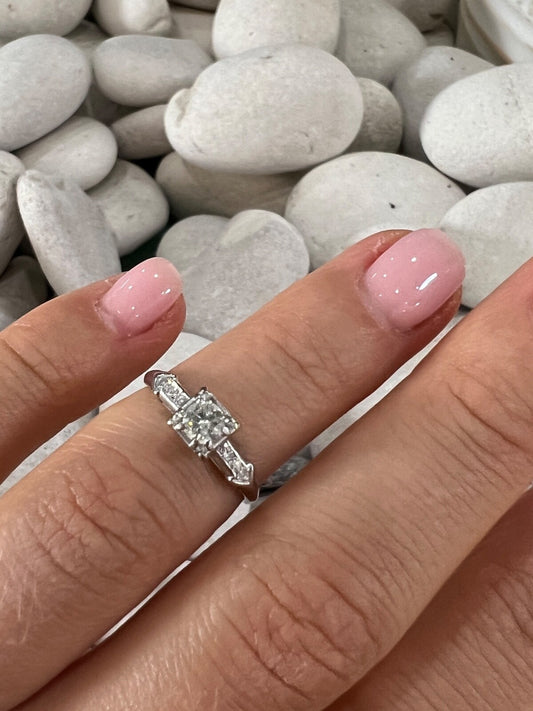 Jabel 18K White Gold Diamonds Ring Size 4.5