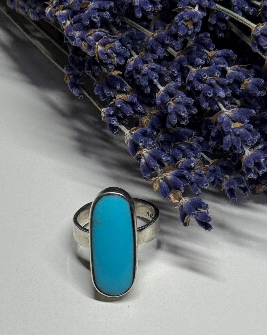 925 Sterling Silver Larimar Ring Size 8