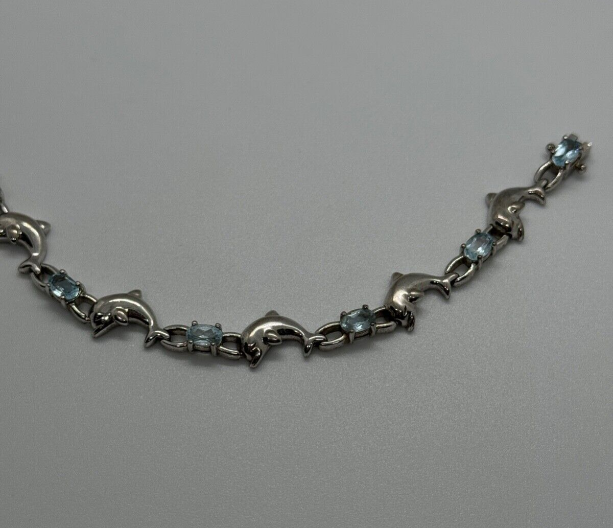 925 STERLING SILVER  TOPAZ DOLPHIN BRACELET