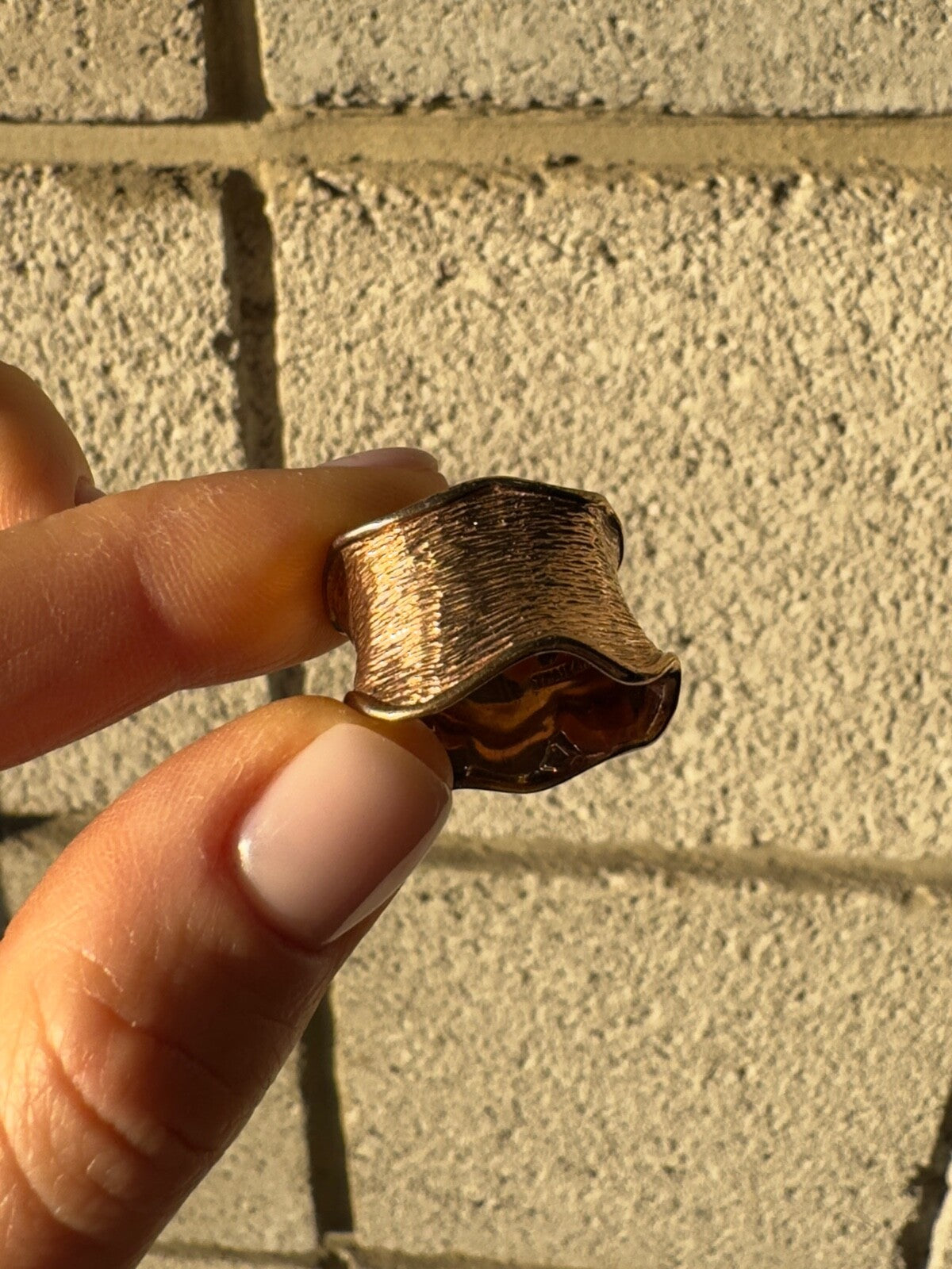 925 Sterling Silver Gold Plated Ring Size 6