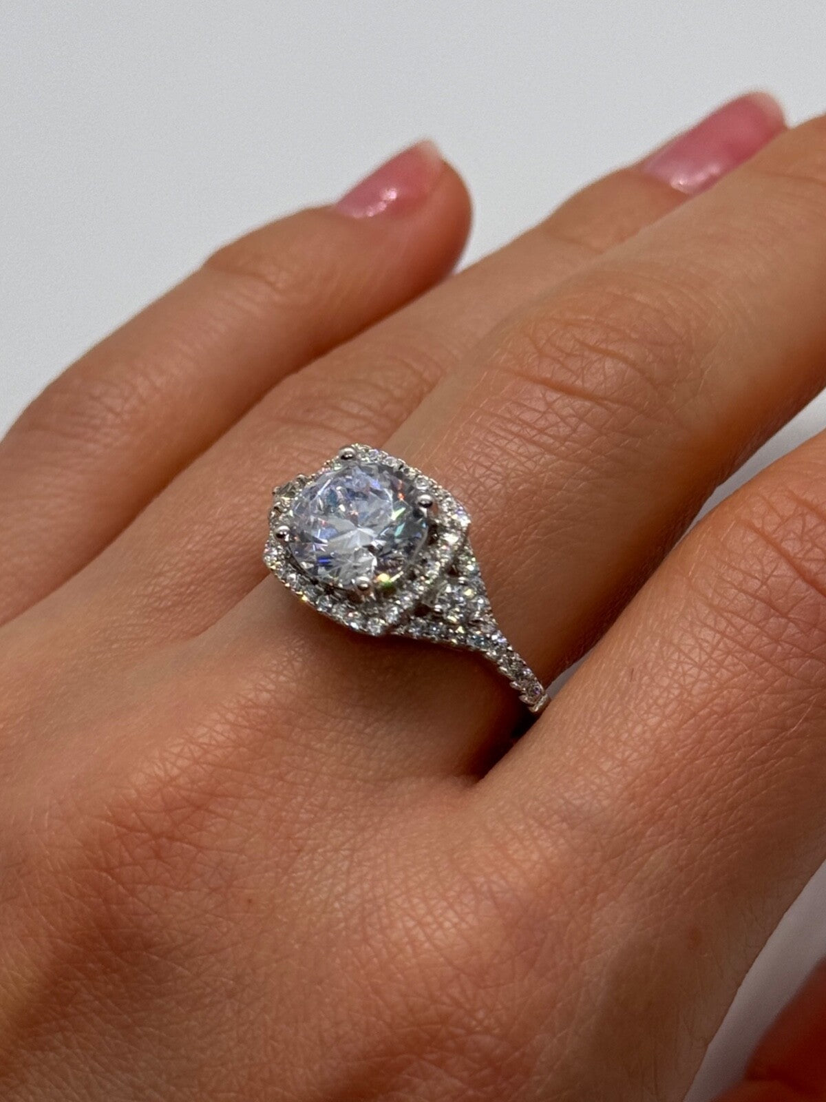 925 Sterling Silver CZ Ring Size 9.5