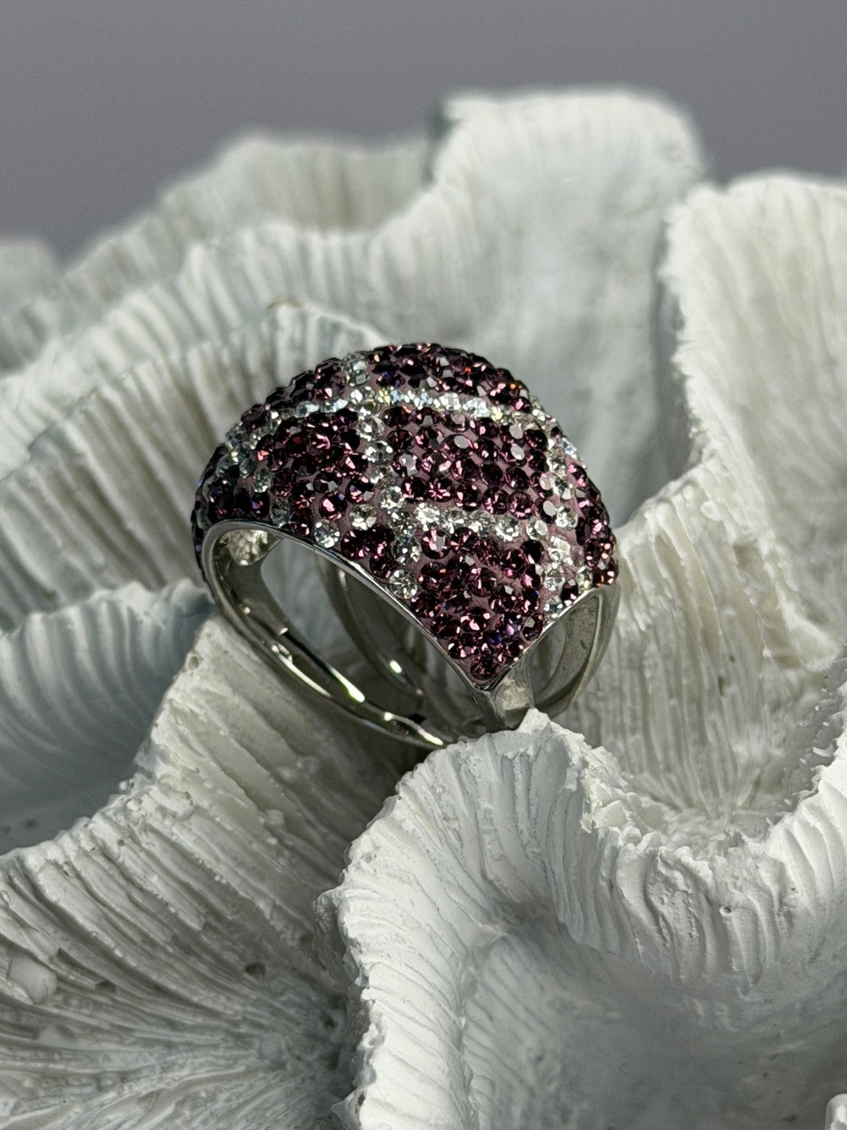 Beautiful Design 925 Sterling Silver Cz Ring Size 8
