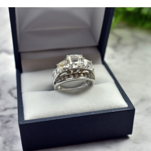 925 Sterling Silver White Beryl (Goshenite) Ring Size 5.5