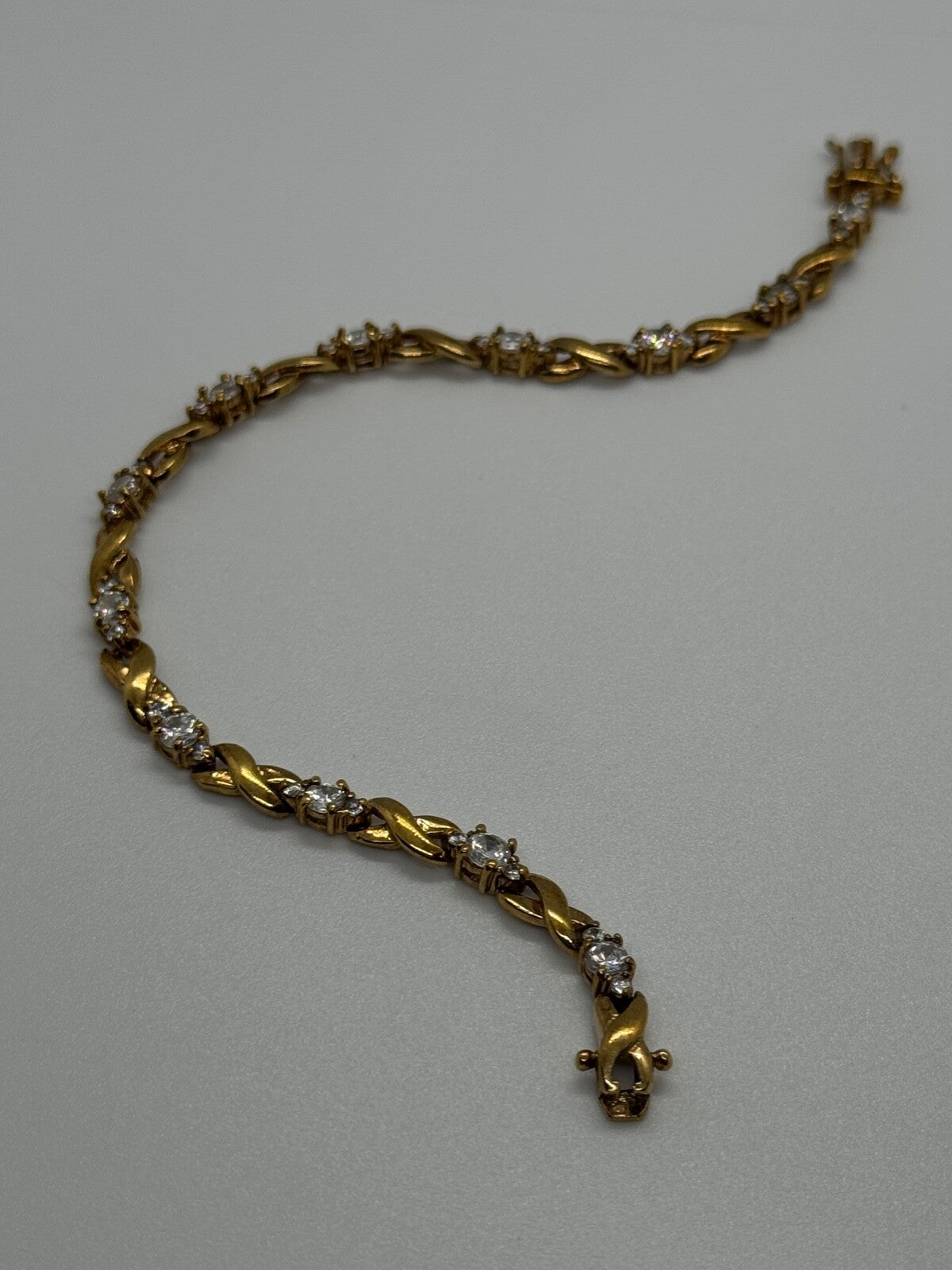 925 Sterling Silver Gold Plated CZ Bracelet